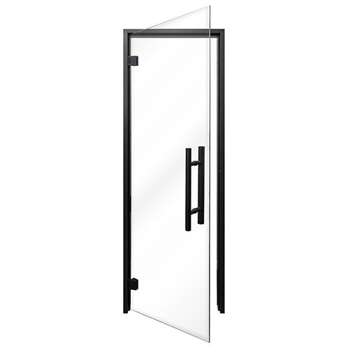 PROSAUNAS Clear Glass Sauna Door 24x81 - Prehung Clear Glass Sauna Door, Black Alder — view 2