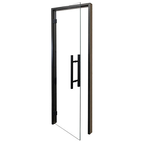 PROSAUNAS Clear Glass Sauna Door 24x81 - Prehung Clear Glass Sauna Door, Black Alder — view 3