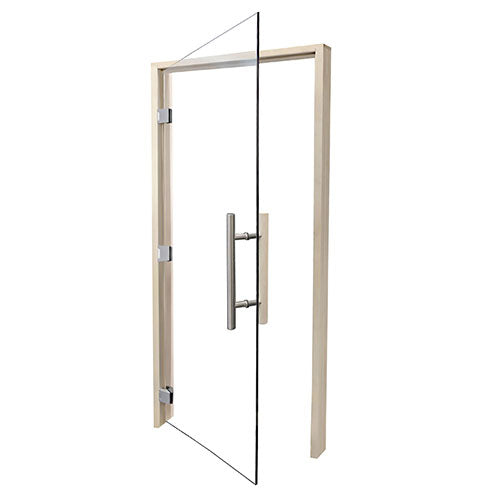 PROSAUNAS Clear ADA Glass Sauna Door 36x81 - Prehung ADA Clear Glass Sauna Door, Aspen — view 3