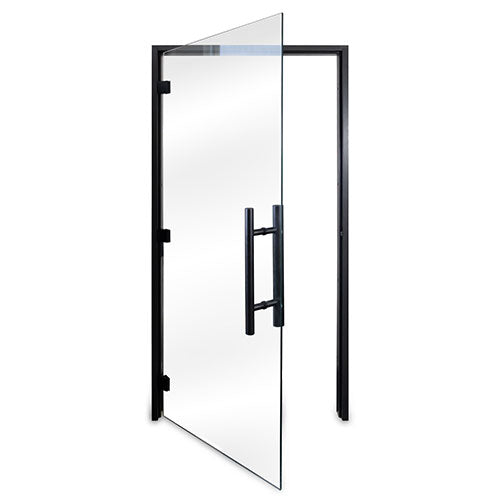 PROSAUNAS Clear ADA Glass Sauna Door 36x81 - Prehung ADA Clear Glass Sauna Door, Black Alder — view 2