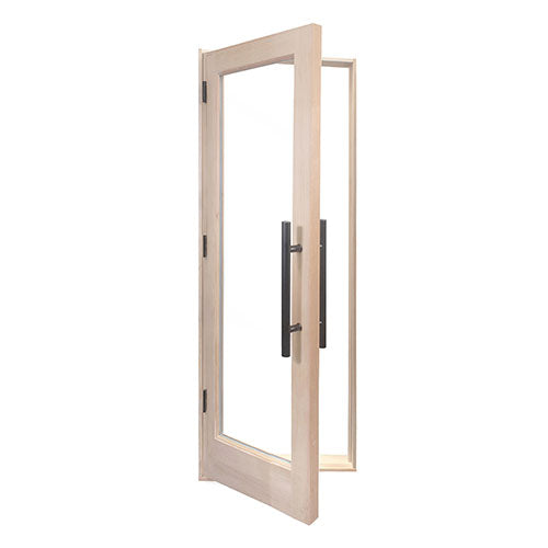 PROSAUNAS Solid Wood Sauna Door with Insulated Glass, 24" x 80" - Douglas Fir Sauna Door, Hemlock Jamb, Dual-Pane Insulated Glass