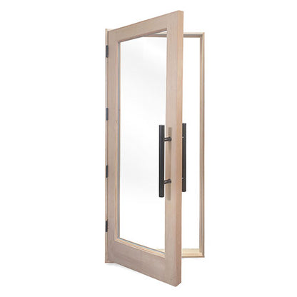 PROSAUNAS Solid Wood Sauna Door with Insulated Glass, 30" x 80" - Douglas Fir Sauna Door, Hemlock Jamb, Dual-Pane Insulated Glass