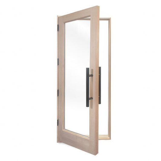 PROSAUNAS Solid Wood Sauna Door with Insulated Glass, 30" x 80" - Douglas Fir Sauna Door, Hemlock Jamb, Dual-Pane Insulated Glass