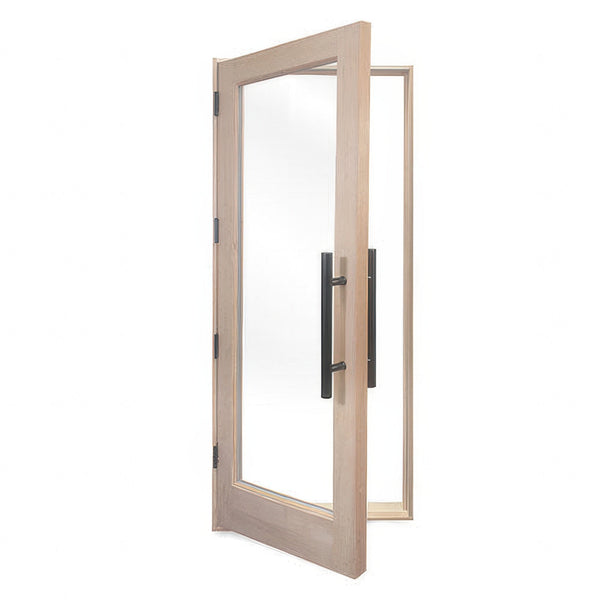 PROSAUNAS Solid Wood Sauna Door with Insulated Glass, 30" x 80" - Douglas Fir Sauna Door, Hemlock Jamb, Dual-Pane Insulated Glass