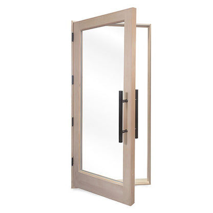 PROSAUNAS Solid Wood ADA Sauna Door with Insulated Glass, 36" x 80" - Douglas Fir ADA Sauna Door, Hemlock Jamb, Dual-Pane Insulated Glass