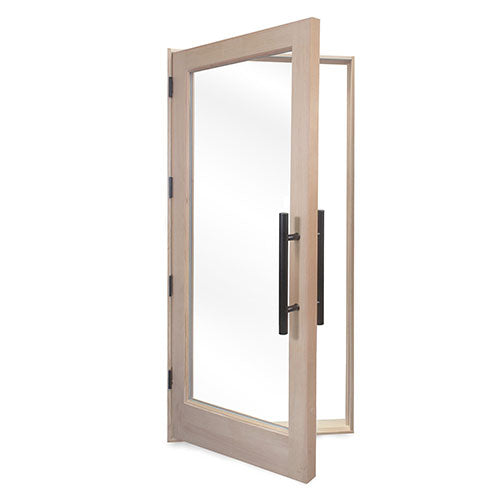PROSAUNAS Solid Wood ADA Sauna Door with Insulated Glass, 36" x 80" - Douglas Fir ADA Sauna Door, Hemlock Jamb, Dual-Pane Insulated Glass