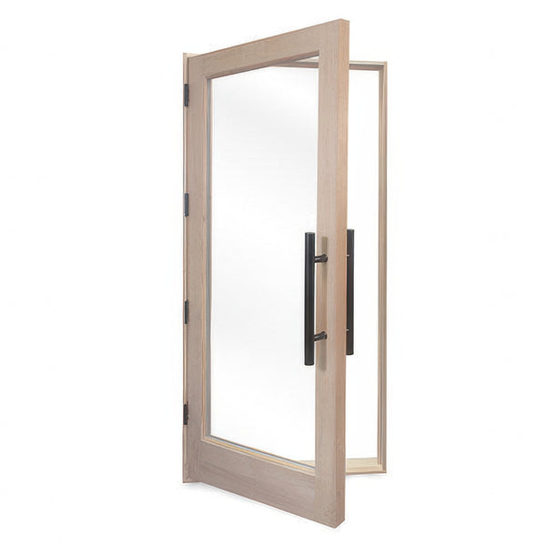 PROSAUNAS Solid Wood ADA Sauna Door with Insulated Glass, 36" x 80" - Douglas Fir ADA Sauna Door, Hemlock Jamb, Dual-Pane Insulated Glass