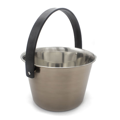 PROSAUNAS Stainless Sauna Pail w/ Ladle - Stainless Steel 1-Gal Sauna Pail w/ Bentwood Handle and Ladle — view 2