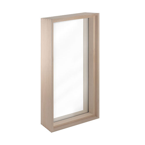 PROSAUNAS Framed Dual Pane Glass Sauna Window, 16" x 30" - Hemlock Tempered Dual Pane Clear Glass Sauna Window with Hemlock Jamb