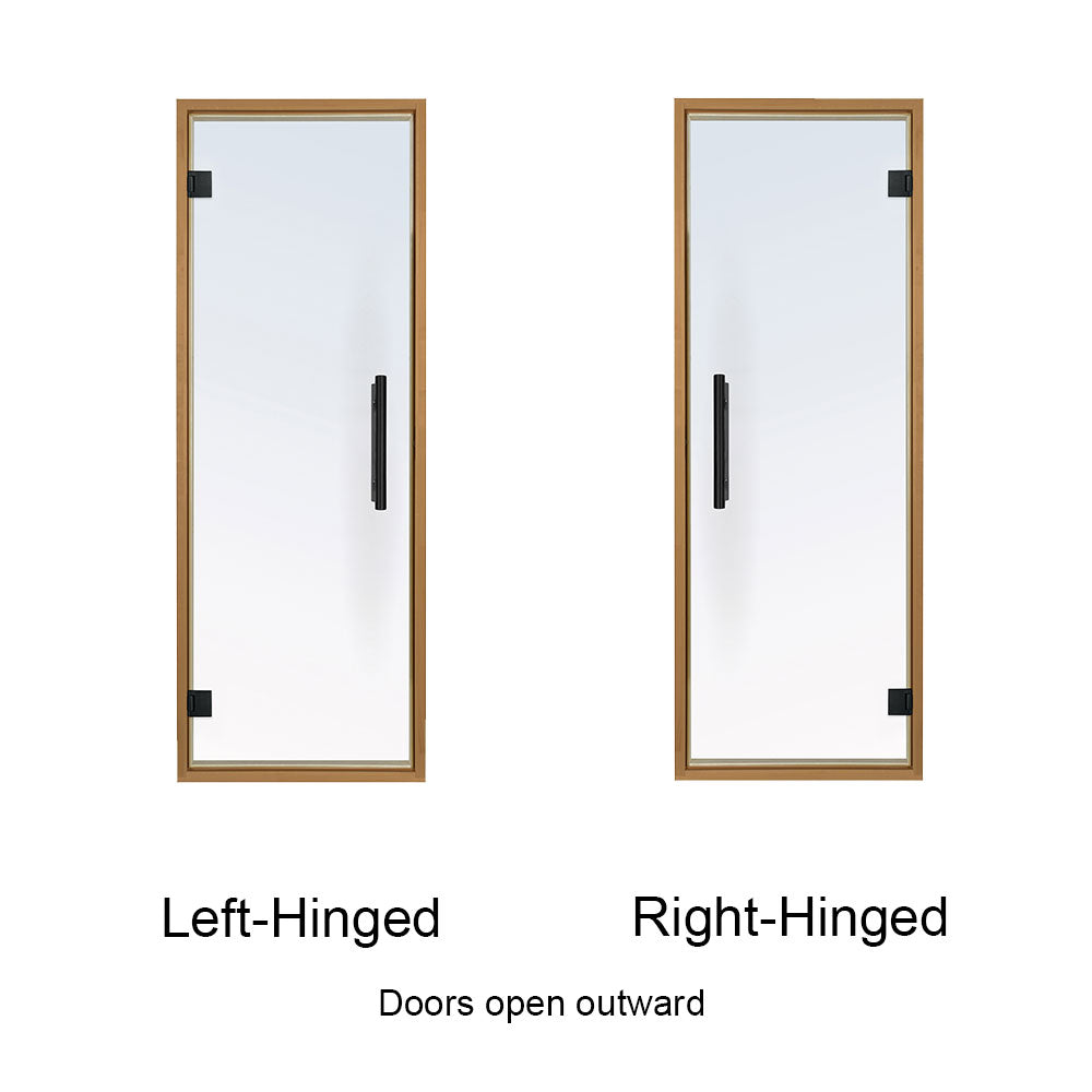 PROSAUNAS Clear Glass Sauna Door 24x73 - Prehung Clear Glass Sauna Door, Aspen Frame — view 3