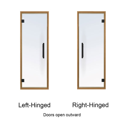PROSAUNAS Clear Glass Sauna Door 24x73 - Prehung Clear Glass Sauna Door, Aspen Frame — view 3