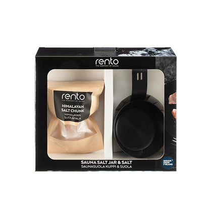 Rento Gift Set - Salt Cup - Sauna Gift Set, Himalayan Salt Stone with Aluminum Cup