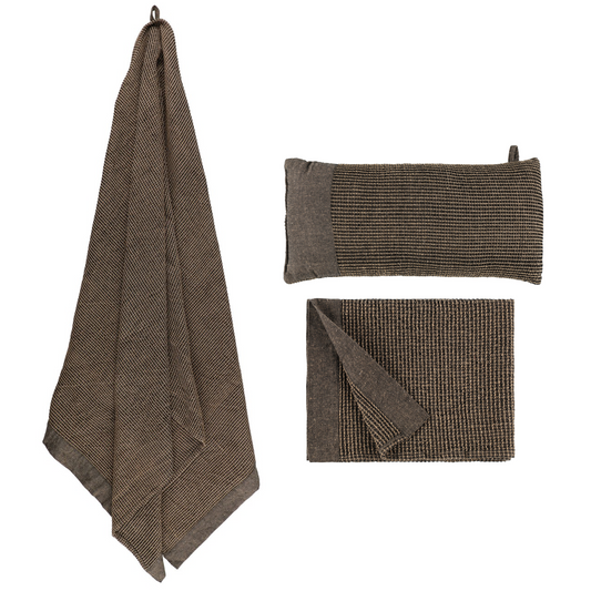 Rento Kenno Package - Sauna Set, Bath Towel, Pillow, Seat Cover, Cotton/Polyester