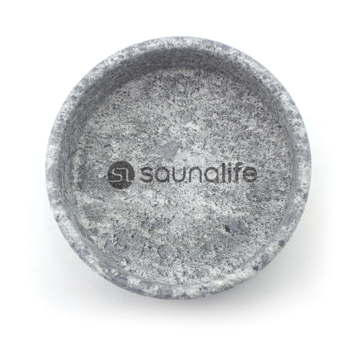 SaunaLife Coaster and Aroma Tray - Drink Holder and Scent Reservoir, Carved Soapstone