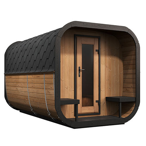SaunaLife Model CL12GCP - Cube Luxury Series Outdoor Home Sauna Suite Kit, Up to 8 Persons
