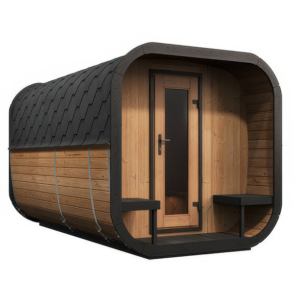 SaunaLife Model CL12GCP - Cube Luxury Series Outdoor Home Sauna Suite Kit, Up to 8 Persons