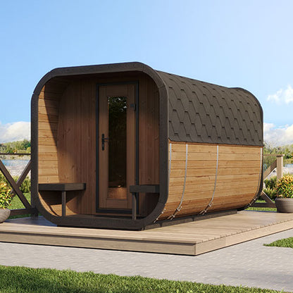 SaunaLife Model CL12GCP - Cube Luxury Series Outdoor Home Sauna Suite Kit, Up to 8 Persons — view 2