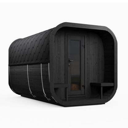 SaunaLife Model CL12GCPB black Cube Luxury sauna suite