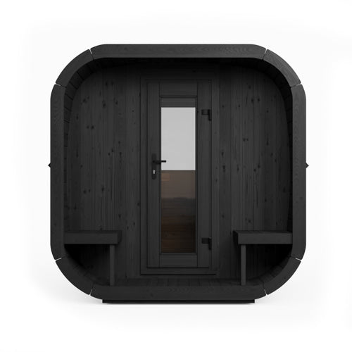 SaunaLife Model CL12GCPB black Cube Luxury sauna suite