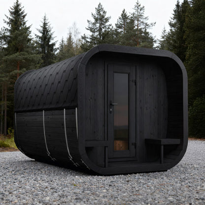 SaunaLife Model CL12GCPB black Cube Luxury sauna suite