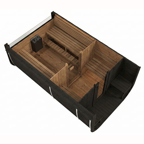 SaunaLife Model CL12GCPB black Cube Luxury sauna suite