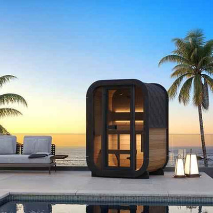 SaunaLife Model CL3G Cube-Series - 2 Person Sauna with glass front