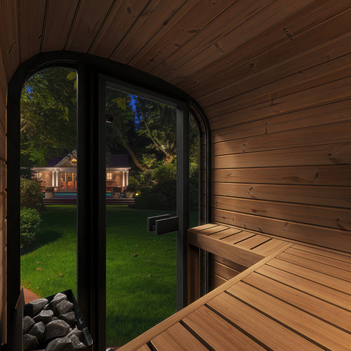SaunaLife Model CL3GB Cube Luxury Series Outdoor Home Sauna Kit, exterior detail