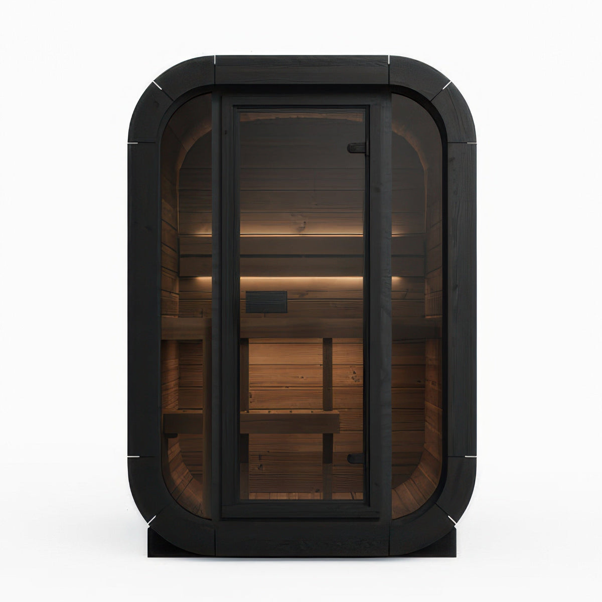 SaunaLife Model CL3GB Cube Luxury Series Outdoor Home Sauna Kit in black, view 3