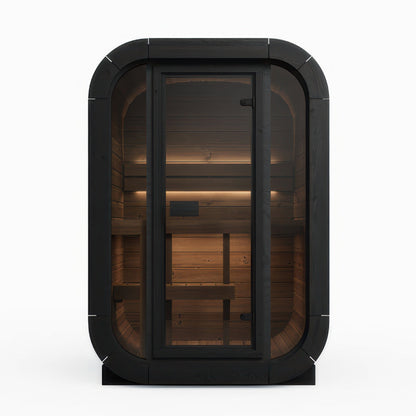 SaunaLife Model CL3GB Cube Luxury Series Outdoor Home Sauna Kit in black, view 3