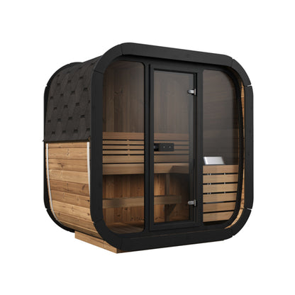 SaunaLife Model CL4G - Cube Luxury Series Outdoor Home Sauna Kit, Up to 3 Persons