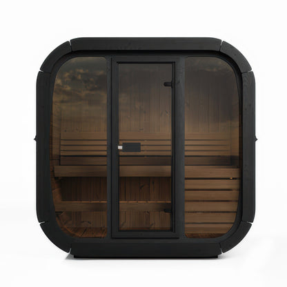 SaunaLife Model CL4GB Cube Luxury Series Outdoor Home Sauna Kit in black, view 3