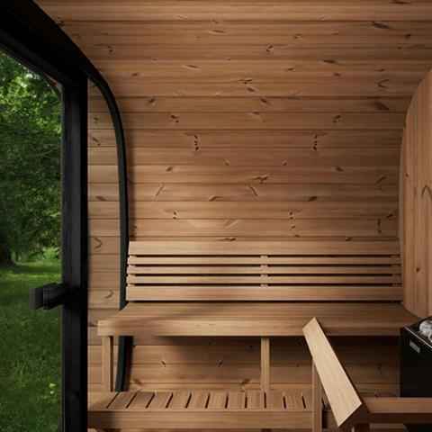 SaunaLife Model CL7G Cube-series 6-Person Sauna with Glass Front