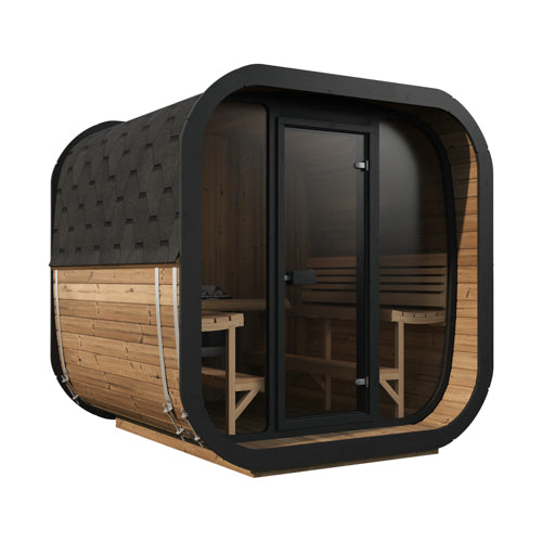 SaunaLife Model CL7G - Cube Luxury Series Outdoor Home Sauna Kit, Up to 6 Persons