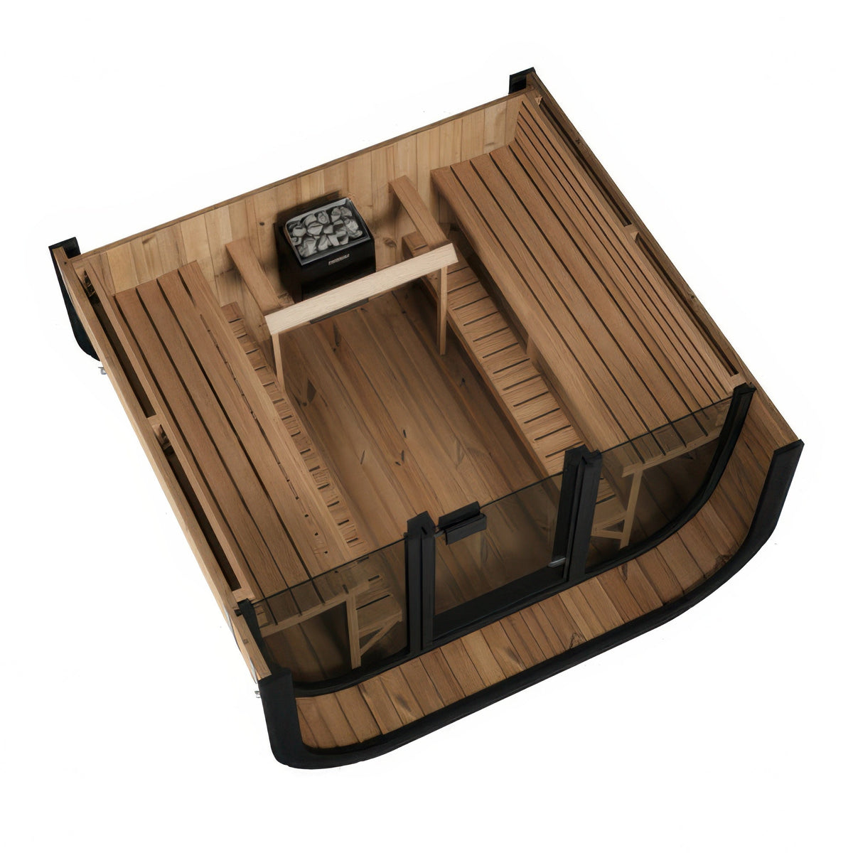 SaunaLife Model CL7GB Cube Luxury Series Outdoor Home Sauna Kit in black, view 4