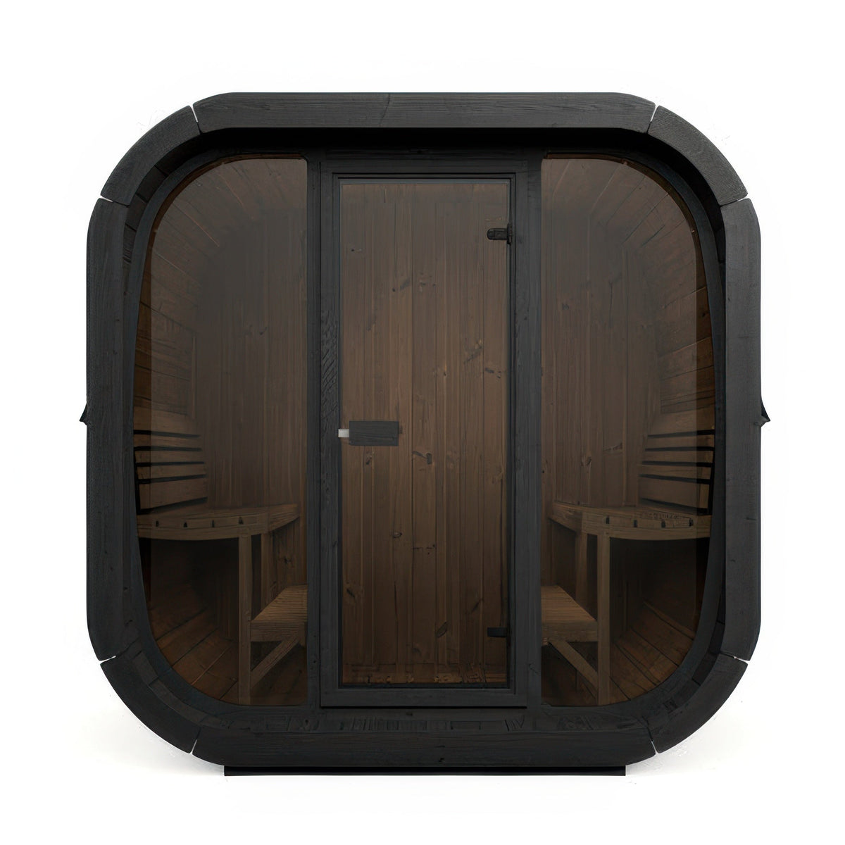 SaunaLife Model CL7GB Cube Luxury Series Outdoor Home Sauna Kit in black, view 3