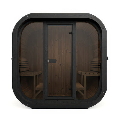 SaunaLife Model CL7GB Cube Luxury Series Outdoor Home Sauna Kit in black, view 3