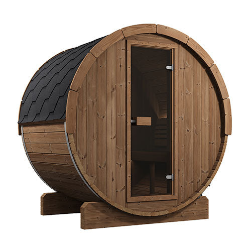SaunaLife Model E6 - Ergo Series Outdoor Sauna Barrel Kit, Up to 3 Persons