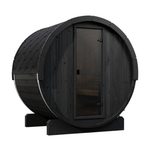 SaunaLife Model E6B black barrel sauna