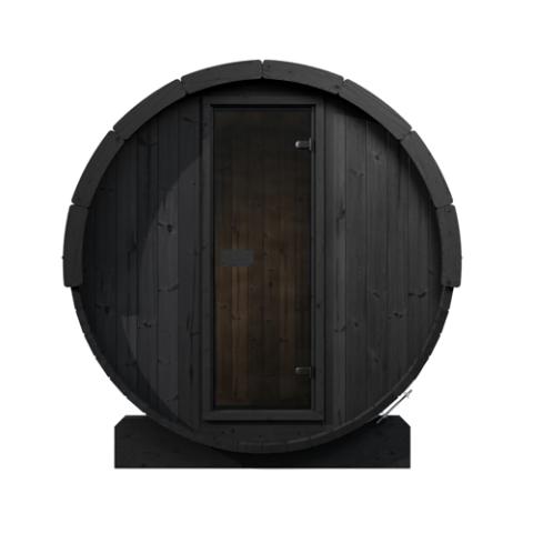 SaunaLife Model E6B black barrel sauna