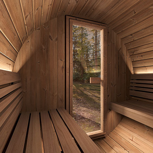 SaunaLife Model E6B black barrel sauna