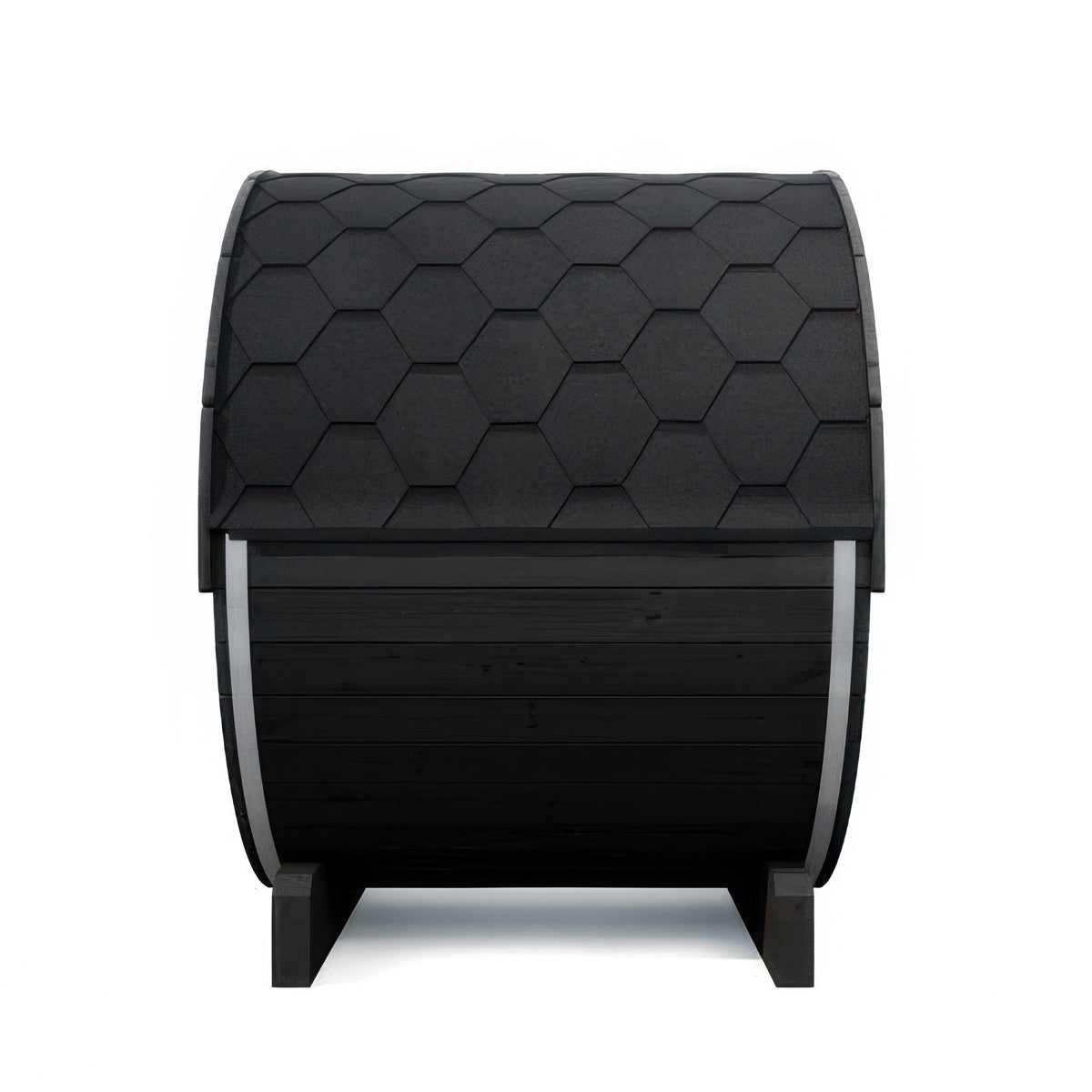 SaunaLife Model E6WB Ergo Series Outdoor Sauna Barrel Kit in black, view 5