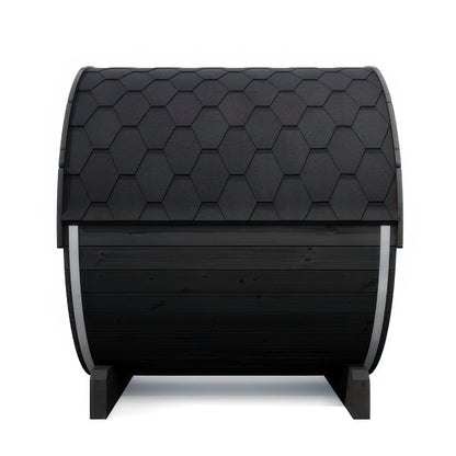 SaunaLife Model E7WB Ergo Series Outdoor Sauna Barrel Kit in black, view 5