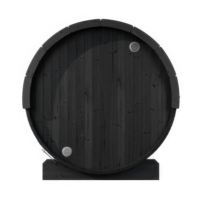 SaunaLife Model E8GB Ergo Series Outdoor Sauna Barrel Kit in black, view 4