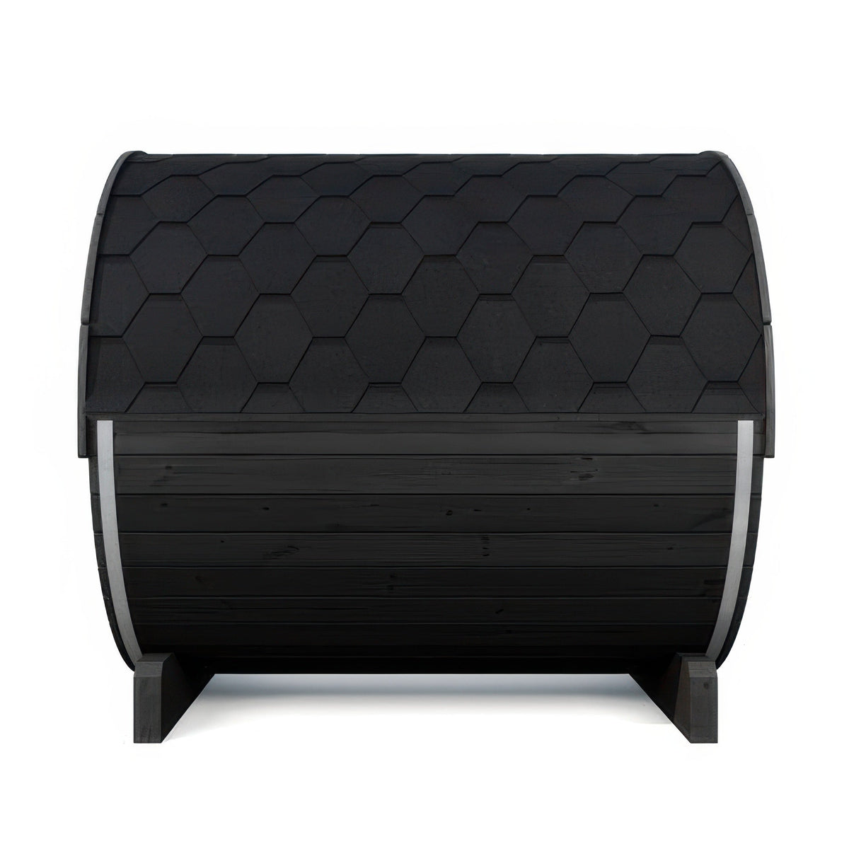 SaunaLife Model E8GB Ergo Series Outdoor Sauna Barrel Kit in black, view 5