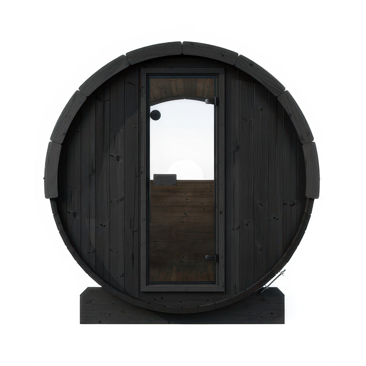 SaunaLife Model E8WB Ergo Series Outdoor Sauna Barrel Kit in black, view 3