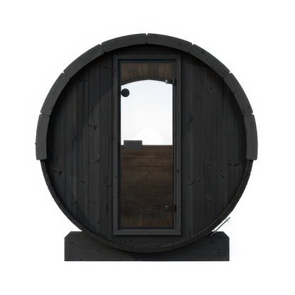 SaunaLife Model E8WB Ergo Series Outdoor Sauna Barrel Kit in black, view 3