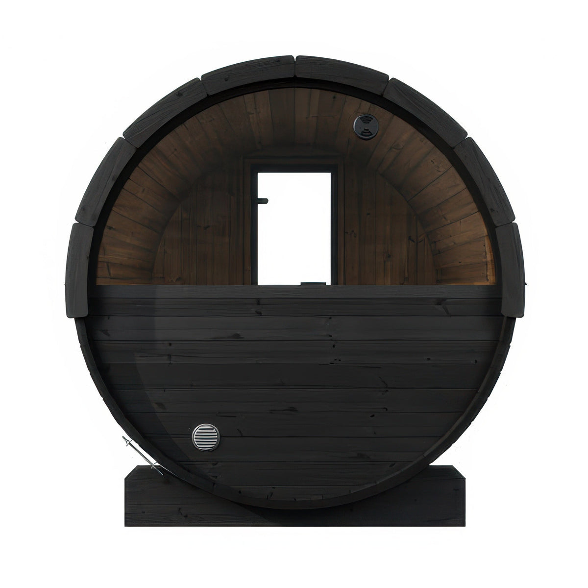 SaunaLife Model E8WB Ergo Series Outdoor Sauna Barrel Kit in black, view 4