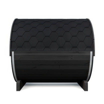 SaunaLife Model E8WB Ergo Series Outdoor Sauna Barrel Kit in black, view 5