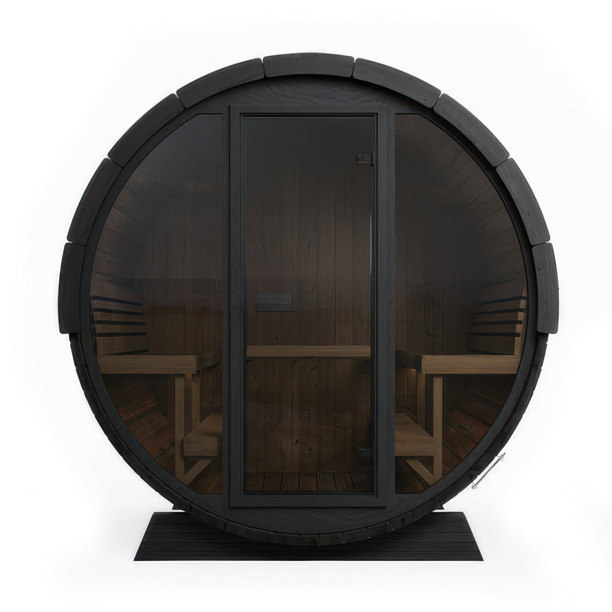 SaunaLife Model EE8GB Ergo Elegance Series Outdoor Sauna Barrel Kit in black, view 3