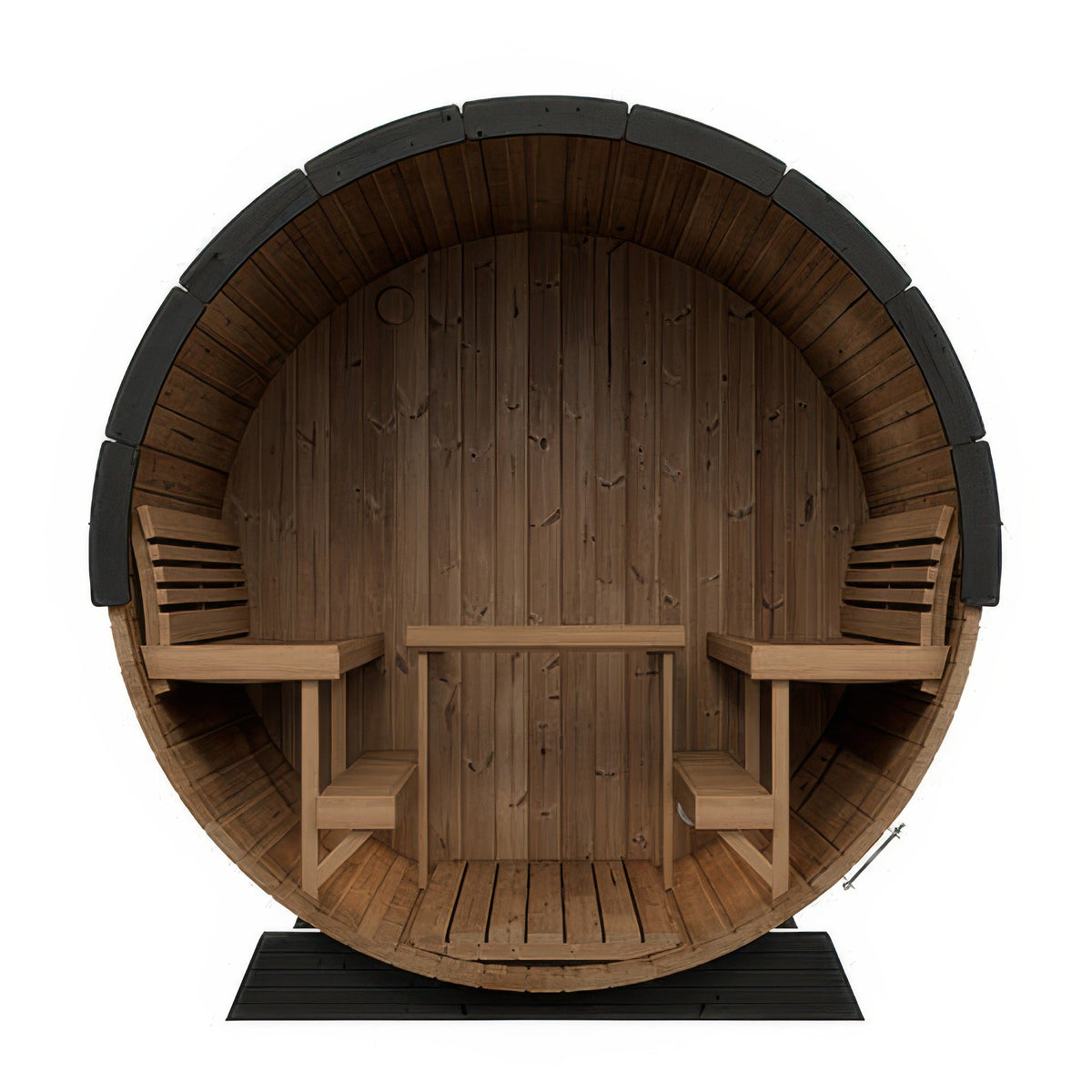 SaunaLife Model EE8GB Ergo Elegance Series Outdoor Sauna Barrel Kit in black, view 4